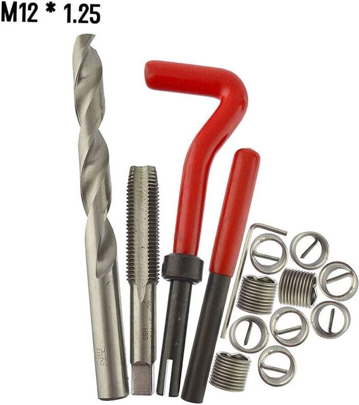 15-teiliges metrisches Gewindereparatur-Einsatz-Kit M12 Helicoil Car Pro Coil Tool M12 1,75