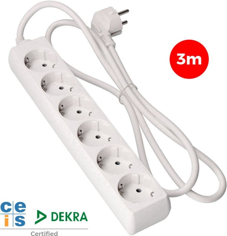 Thumbnail - Block - 6 Schuko-Steckdosen - 16A - 3m - 41036 - EDM