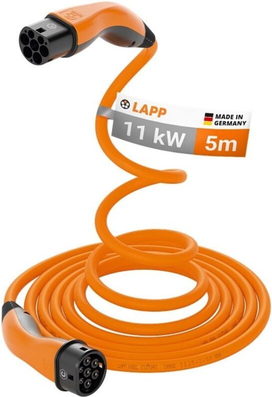 Thumbnail - Lapp - Selbstaufrollendes Ladekabel Typ 2, bis zu 11 kW, 5 m, orange, (5555935013) 20 a, 3-phasig, zum Laden von Hybrid-...