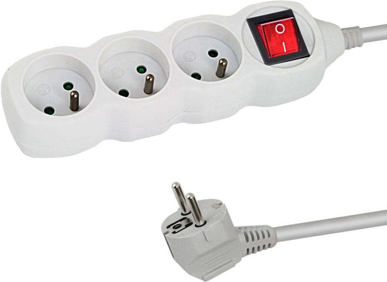 Esperanza steckdosenleiste 3 steckdosen schalter 3 m wei