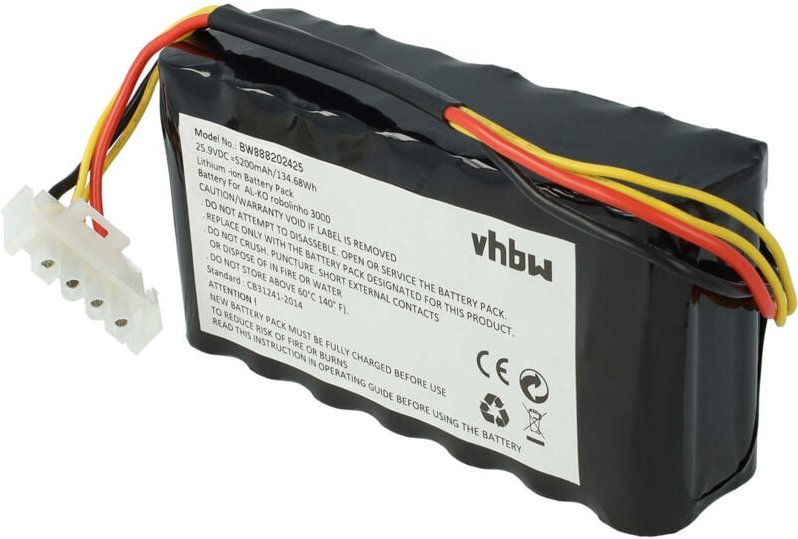 Vhbw - Akku kompatibel mit Brill roboliner 474011 Rasenmäher Rasenroboter (5200mAh, 25,9V, Li-Ion)