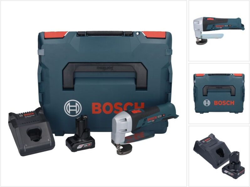 Bosch gsc 12V-13 Professional Akku Blechschere 12 v + 1x Akku 6,0 Ah + Ladegerät + L-Boxx