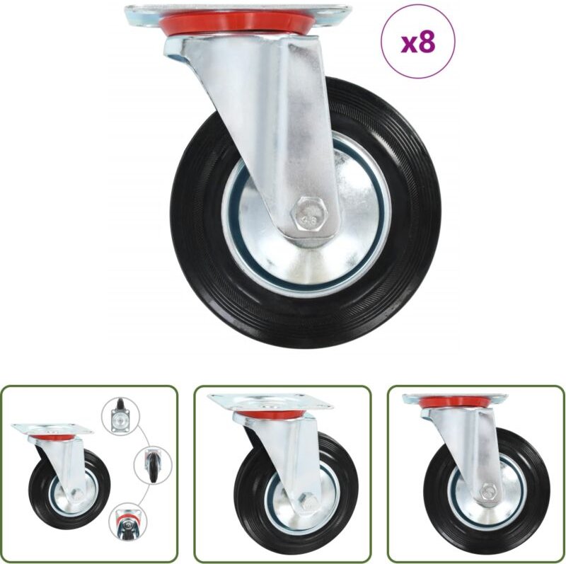 vidaXL Lenkrolle 8 Stück - 8 Stk. Lenkrollen 160 mm