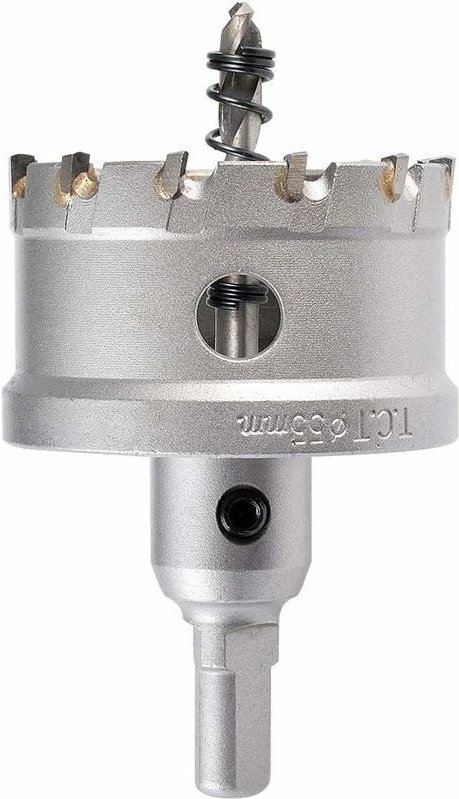 ZVD-55 mm Lochschneider mit Wolframkarbidzähnen, TCT-Lochsägenbohrer für Edelstahl, Blech, Metall (55 mm)