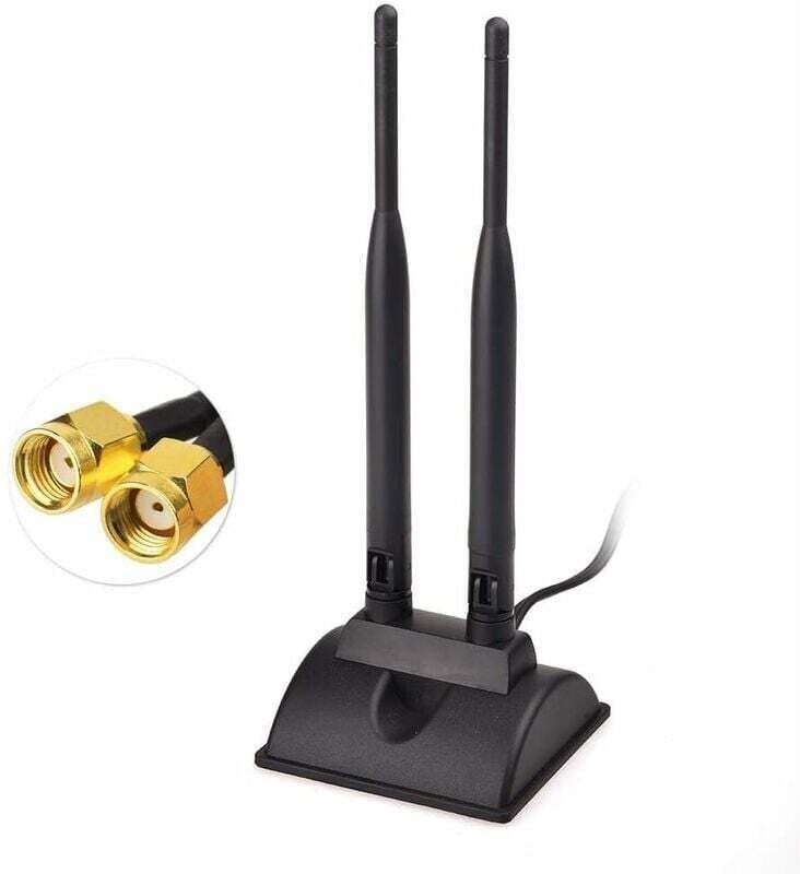Linghhang - Antenne WiFi 2,4G/5,8G Dual Magnetische Antenne rp-sma Adapter 3m Kabel für WiFi Kamera Antenne pci Karte wl...