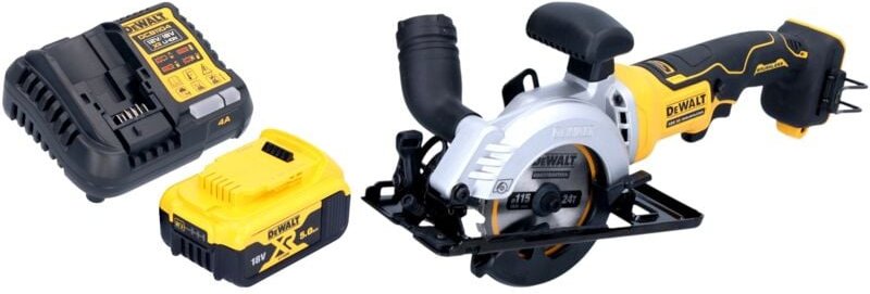 Dcs 571 P1 Akku Handkreissäge 18 v 115 mm Brushless + 1x Akku 5,0 Ah + Ladegerät - Dewalt