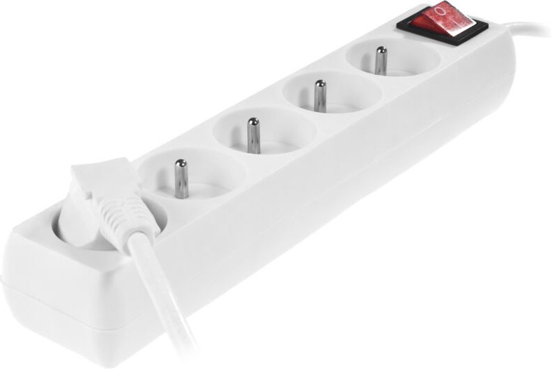 Awtools przedłużacz domowy biały 5 gniazd 1,5m z uziemieniem, wyłącznik