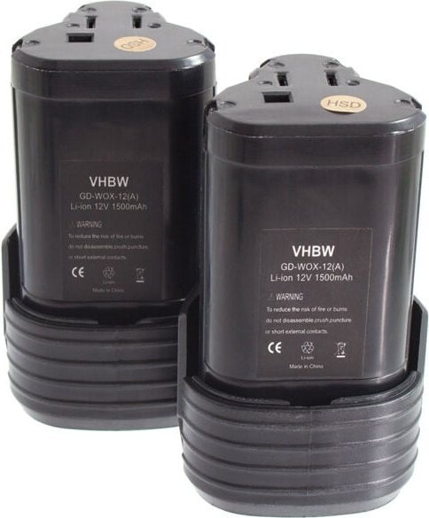 2x Akku kompatibel mit Worx WX382.M2, WX521, WX382.M1, WX382.7, WX540.3, WX382.M, WX521.1, WX540 Werkzeug (1500 mAh, Li-...