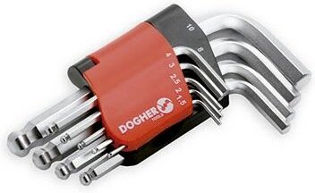 Sechskant rot Edelstahl Steckschlüssel Satz 9-tlg 1,5-10 Dogher 603-009