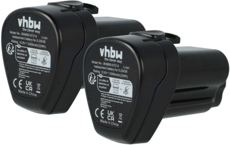 Vhbw - 2x Akku kompatibel mit Metabo PowerMaxx sb Basic, PowerMaxx sla led, PowerMaxx ssd Werkzeug (2000 mAh, Li-Ion, 10...