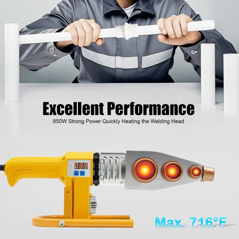 Muffenschweißgerät, Profi Stumpfschweißgerät mit Digitalanzeige Rohrschweißgerät Rohrschweißmaschine Kunststoff Schweißg...