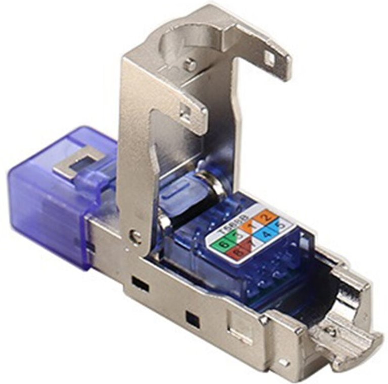 Tlily - CAT8 RJ45-Anschlussstecker, 40 Gbit/s, 50U, geschirmtes Netzwerk-Crimpwerkzeug (blau)