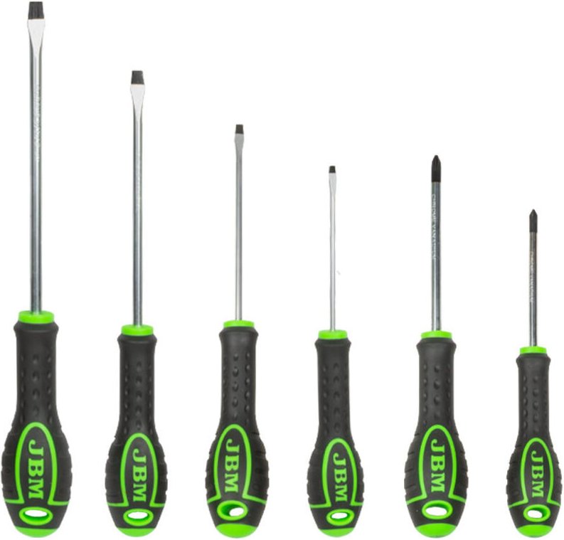 JBM54070 Set mit 6 Schraubendrehern (2 Stern + 4 Ebenen)