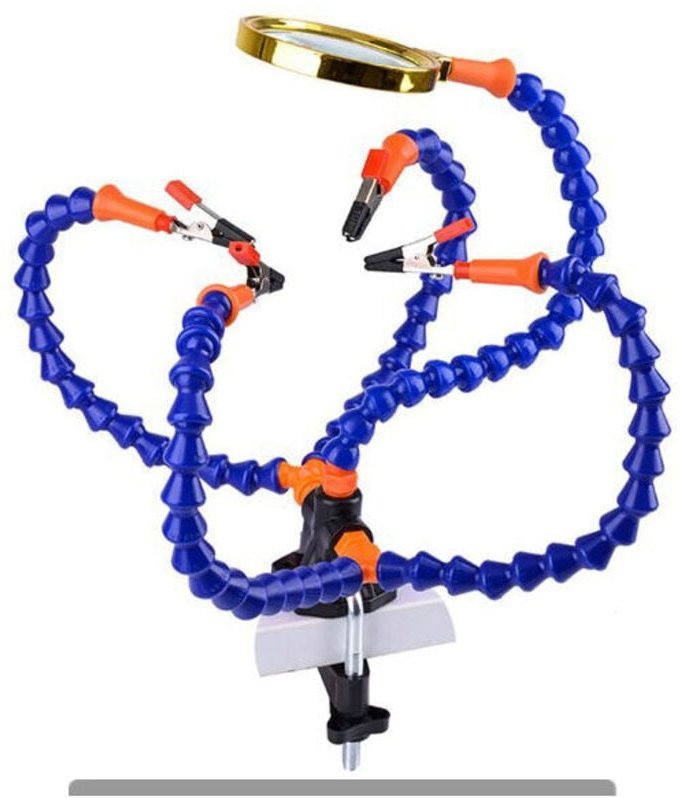 Multifunktionsunterstützung für dritte helfende Hand, Elektronik- und Lötarbeiten (5-cm-Klemmzange, flexible weiche Händ...