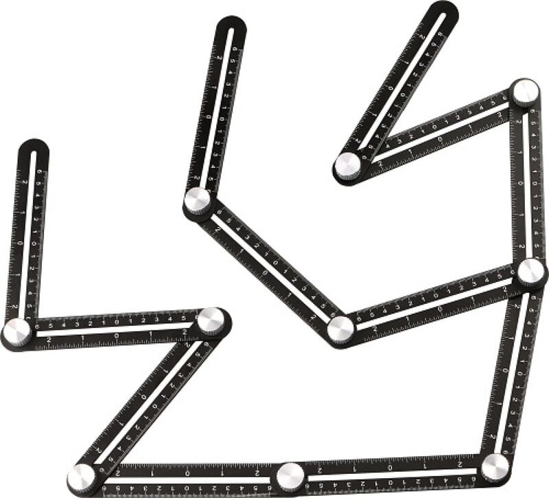 Thumbnail - Mehrwinkel-Fliesenmesslineal, schwarzes Eckwerkzeug, Eckschablone aus Aluminiumlegierung, 12 Seitenwerkzeuge, geeignet f...