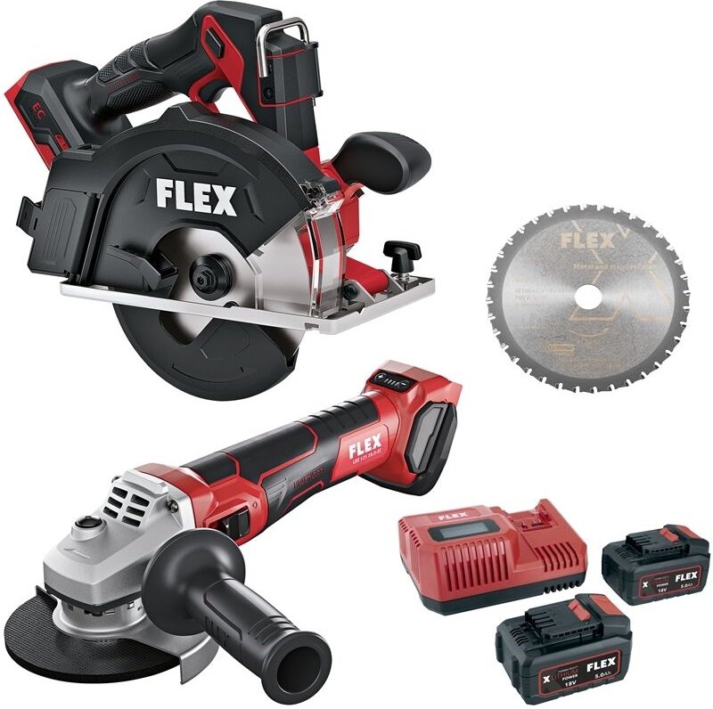 Flex Akku Metall-Handkreissäge 18 V CSM 57 18-EC 2 Akkus 5,0Ah + LBE 125 18.0-EC