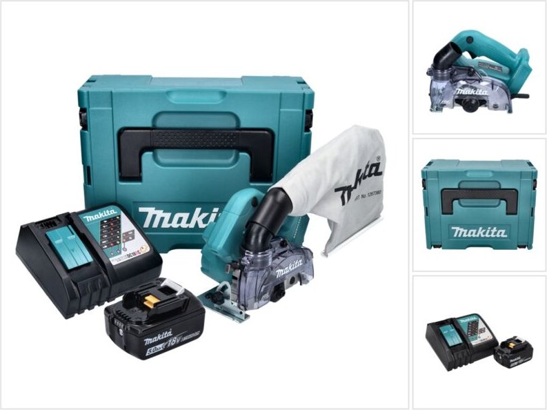 Makita - dcc 500 RT1J Akku Diamantschneider 18 v 125 mm Brushless + 1x Akku 5,0 Ah + Ladegerät + Makpac