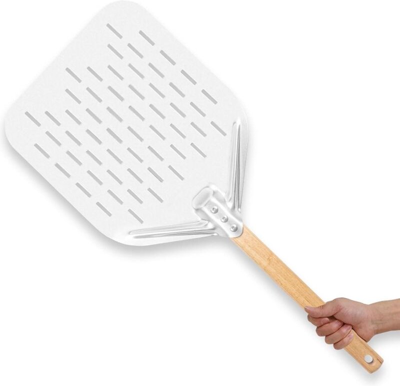 Thumbnail - Pizzaschieber - 40 x 30 cm - Mit großer Oberfläche und abnehmbarem Griff - Silberfarben