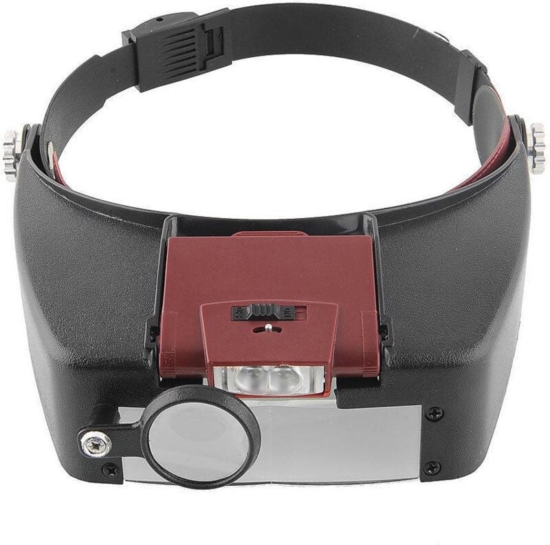 Lupenhelm mit LED-Beleuchtung – 1,5-facher – 10-facher Zoom – Helm-Stirnband-Lupe mit Licht zum Lesen, Juwelieren, Nähen...