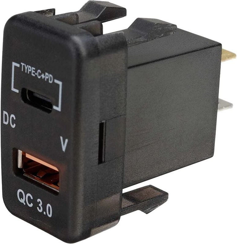 Auto Typ-C + pd QC3.0 LadegeräT Dual usb Adapter Armaturenbrett Steckdose Voltmeter für Prado Hiace