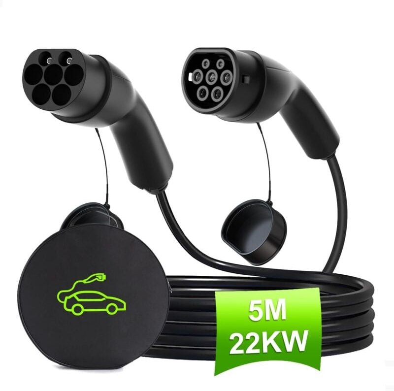 Thumbnail - Ladekabel für Elektrofahrzeuge mit Aufbewahrungstasche, Schnellladekabel Modus 3 Typ 2 auf Typ 2, 22 kW 32 A 5 m Ladekab...