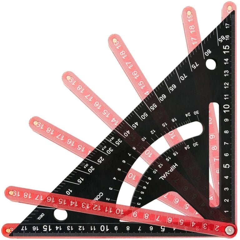 Carpenter Square, Woodworking Tool, Triangle Ruler, Aluminum Alloy Body, Straight Edge, Precision Markings Guide, Framin...