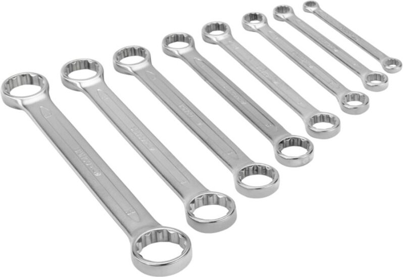 Bahco Standard-Doppelringschlüssel-Satz, flach - 8 Stück/Packung