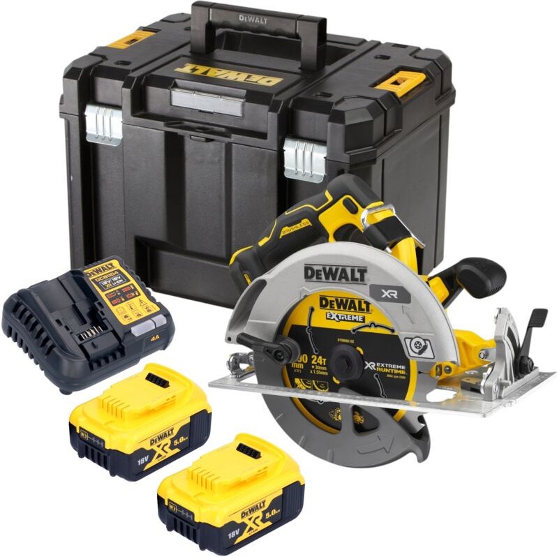 DeWalt DCS 573 P2T Akku Handkreissäge 18 V 190 x 30 mm Brushless + 2x Akku 5,0 Ah + Ladegerät + TSTAK