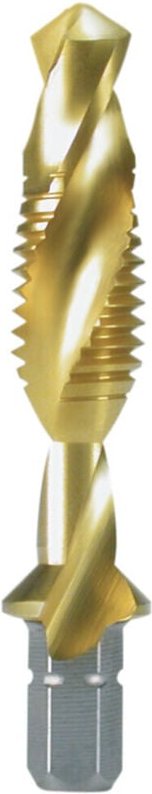 RUKO Kombi-Maschinengewindebohrer-Bit "Kurz" M 10 HSS-TiN