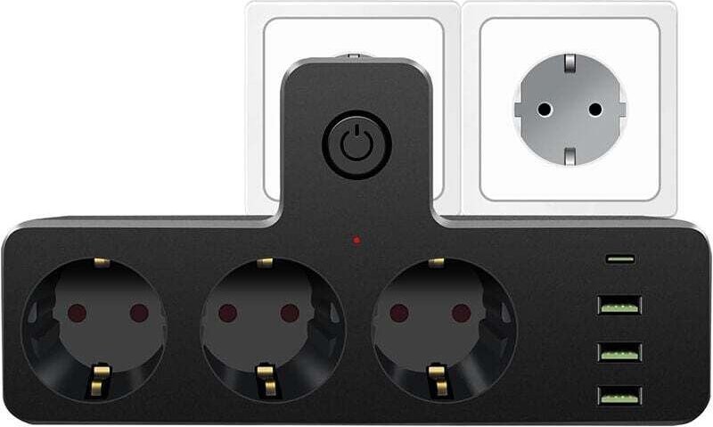 Steckdosenleiste, USB-Steckdosenleiste, Steckdosenleiste mit Schalter, 7-in-1 französische Steckdosenleiste mit 3 USB un...