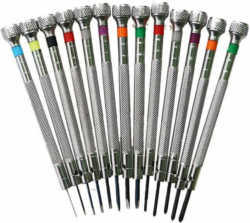 Linghhang - 13-teiliger Präzisionsschraubendreher, Uhrenwerkzeug in verschiedenen Größen für Uhrmacher, Uhrenreparatur-S...