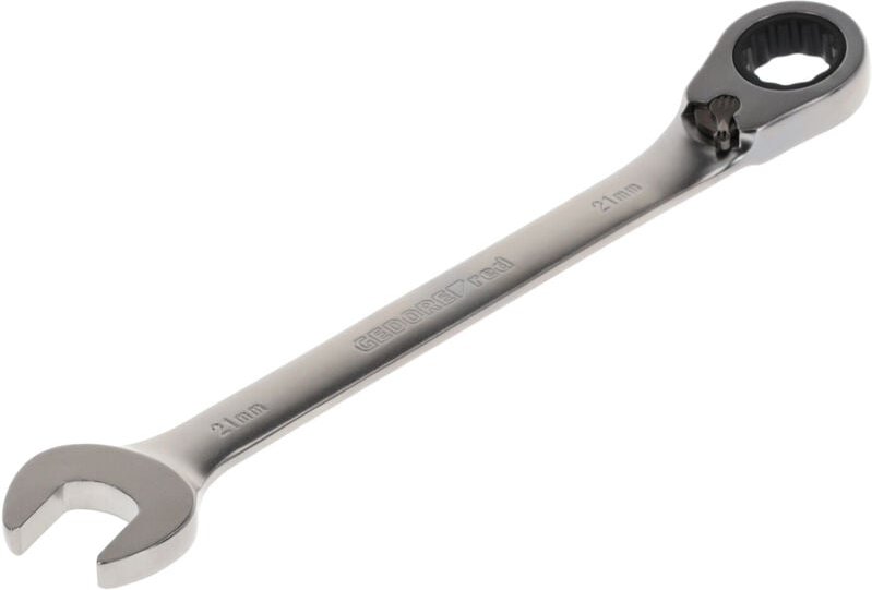 Gedore red Ringratschenmaulschlüssel, umschaltbar, sw 21 mm, abgewinkelt, flach, 12-kant, Schraubenschlüssel, R07200210