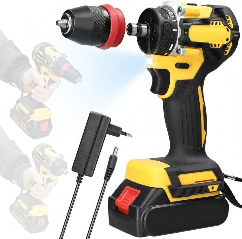 Trapano/avvitatore elettrico multifunzione 2 in 1 a batteria al litio da 21 V con motore brushless ad alta coppia. Ideal...
