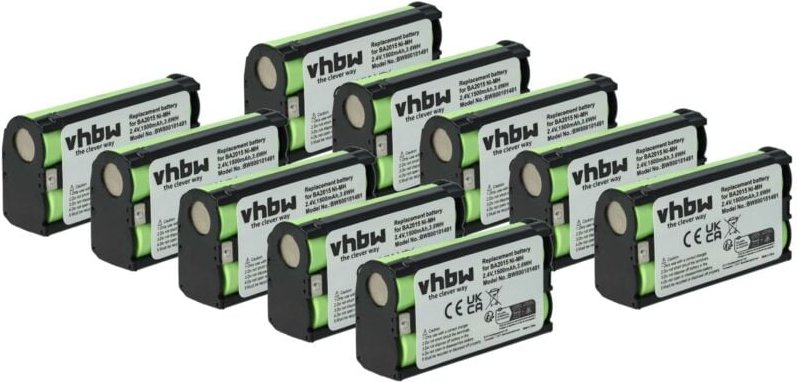 vhbw 10x Akku kompatibel mit Sennheiser EK 100 G4, 2015FM, EK 2000, EK 1038, EK 100 G3 Wireless Headset Kopfhörer (1500 ...