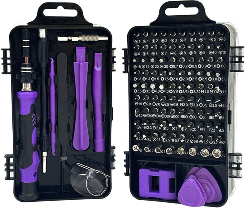 Linghhang - 115-in-1-Mini-Schraubendreher-Set (lila) Präzisions-Schraubendreher-Set für Waschmaschine, Klimaanlage, Kühl...