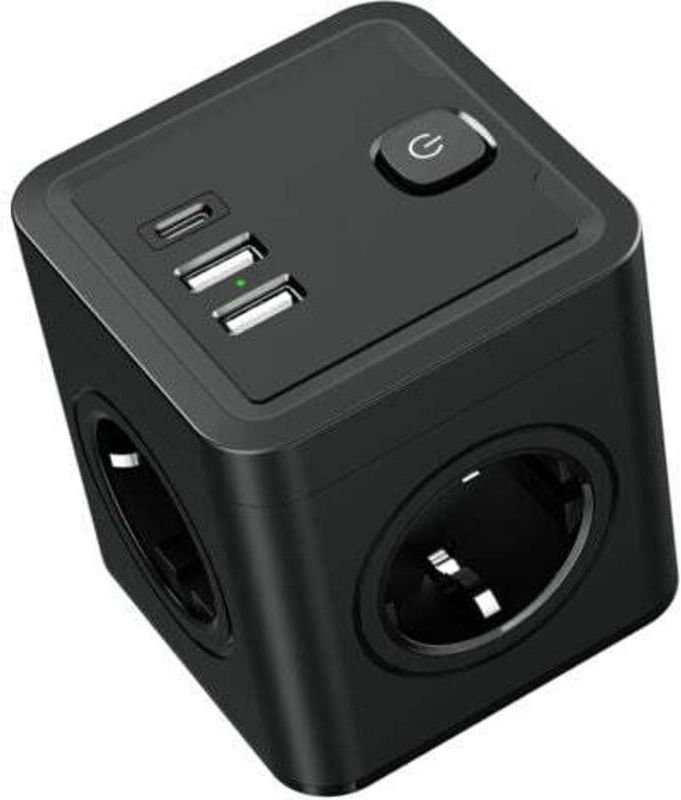 7-in-1 USB-Wandsteckdosenleiste, 4 Steckdosen mit 1 USB-C-Anschluss und 2 USB-Anschlüssen, 4000 W USB-Mehrfachsteckdose ...