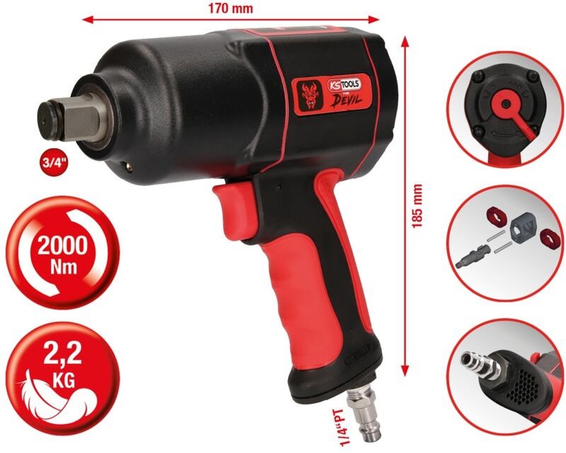 3/4' the devil Hochleistungs-Druckluft-Schlagschrauber, 2000Nm