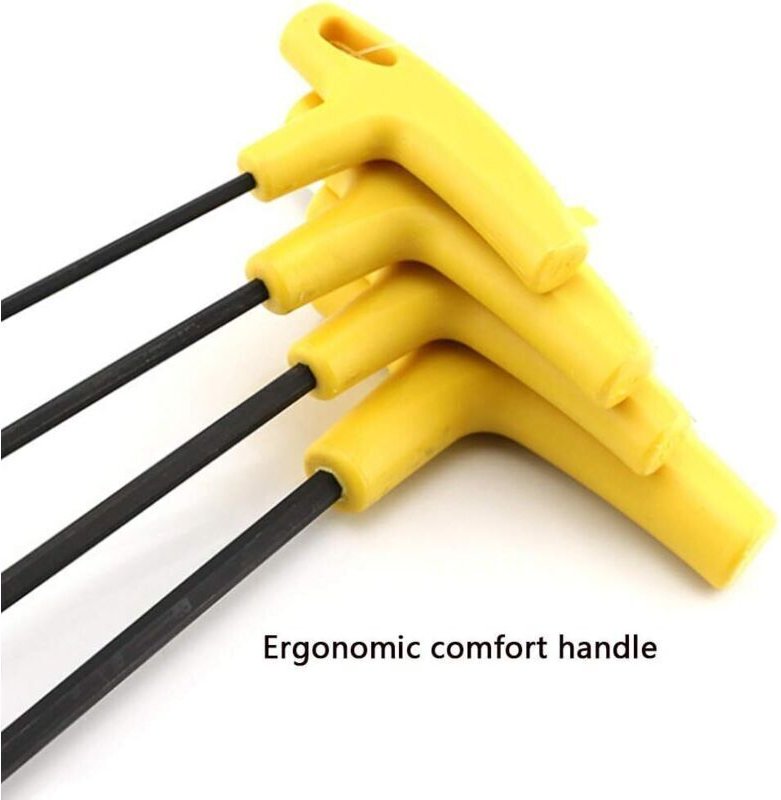 (4-teiliger) T-Griff-Inbusschlüsselsatz, extra langer Inbusschlüsselsatz, metrischer Inbusschlüsselsatz für Heimwerkerpr...