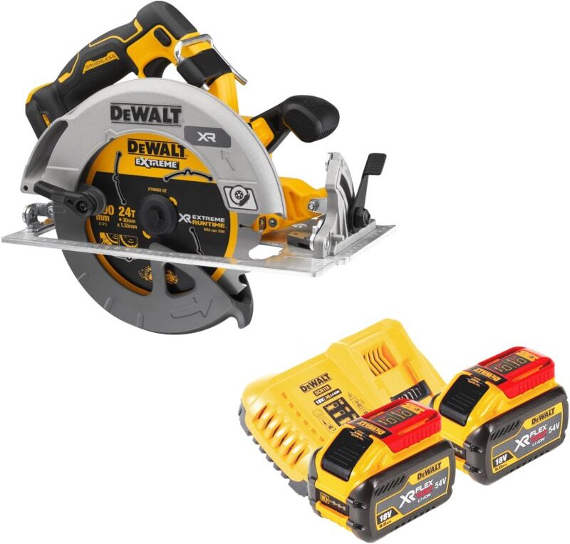 DeWalt DCS 573 X2 Akku Handkreissäge 18 V 190 x 30 mm Brushless + 2x Akku 9,0 Ah + Ladegerät