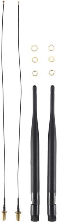 Tlily - 2 x 6DBi 2,4 GHz 5 Dualband rp-sma WLAN-Antenne + 35 cm U.Fl/IPEX-Kabel