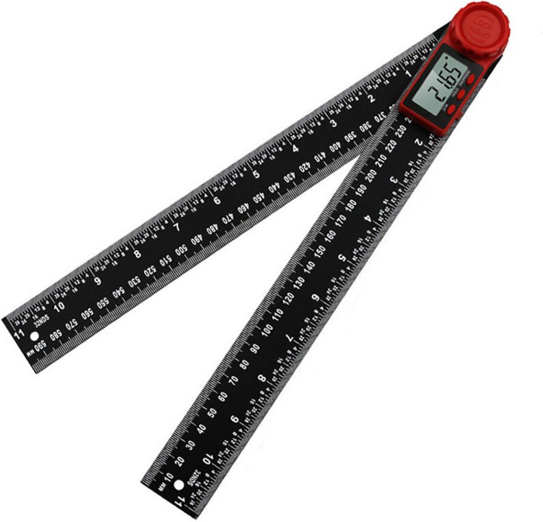 Digitaler Winkelfinder, Winkelmesswerkzeug mit Null- und Sperrfunktion, Winkelmesser für Holzarbeiter, Tischler, (300 mm...