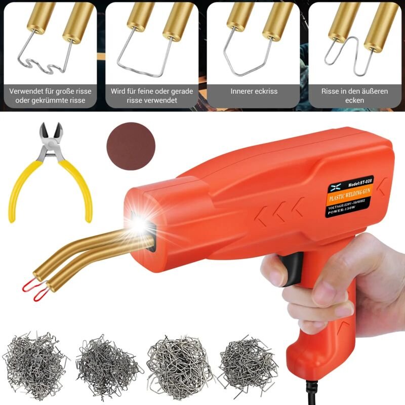 Dayplus - Schweißgerät Auto Kunststoff Reparatur kfz Schweißen Plastik Set und 800 Klammer