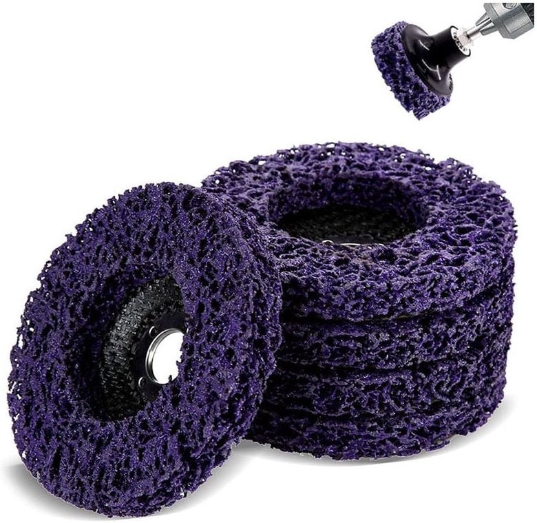 Thumbnail - 5 Stück 100 mm 60er Körnung Poly Strip Disc Grinder Schleifscheiben Reinigungswerkzeug zum Entfernen von Rost/Farbe/Floc...