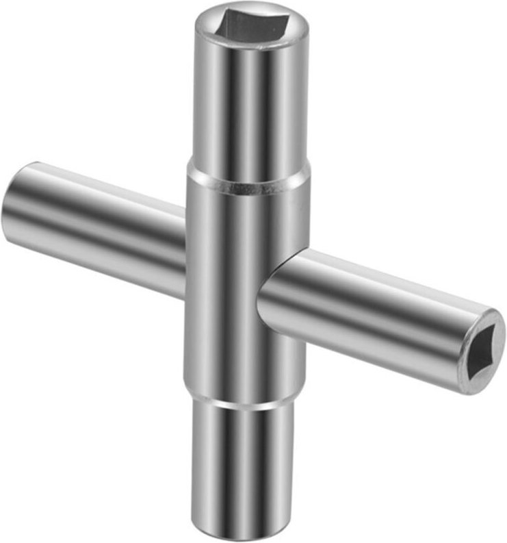 4-in-1 Multifunktions-Kreuzschlüssel, 4-fach Innendurchmesser 6,5 mm/7 mm/8 mm/9 mm, für Außenarmaturen, für Heimwerkera...