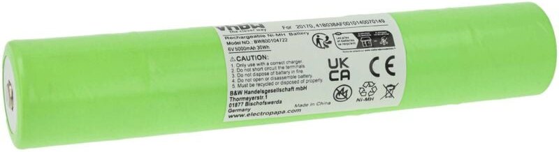 Thumbnail - vhbw Akku Ersatz für ET2600D, 40070249, ESR4EE3060, 41B038AF0010140070149 für Taschenlampe Kopflampe (5000 mAh, 6 V, NiM...
