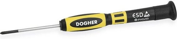 Dogher - esd CrMo Präzisions-Verlustschraubendreher, PH000x50 mm 391-PH000-050