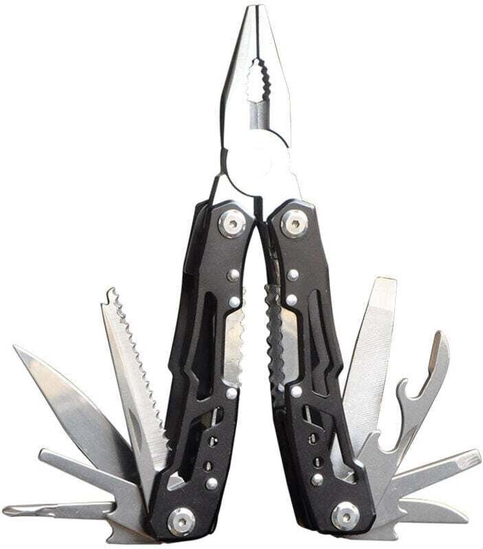 Pince Multifonction 14 en 1 Outil de Poche Couteau Suisse avec 11 Embouts Tournevis Poignée Ergonomique Noir