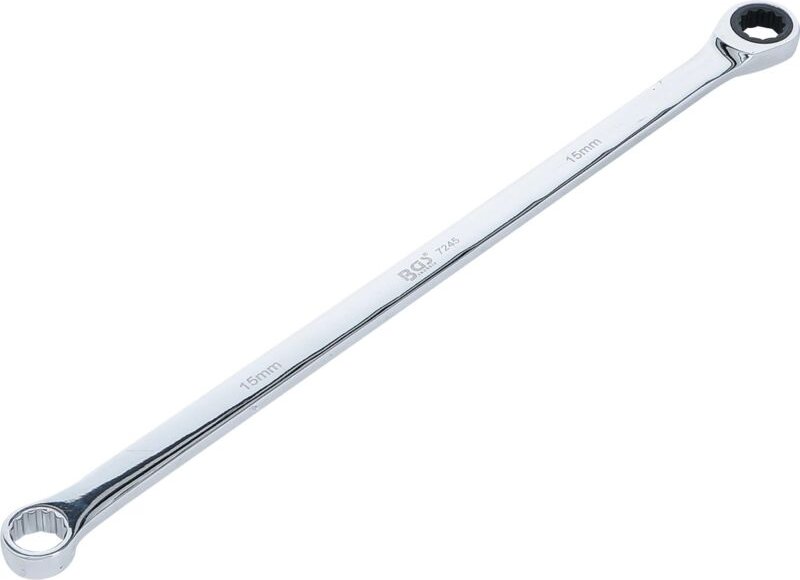 Ratschenring- und Ringschlüssel extra lang SW 15 mm