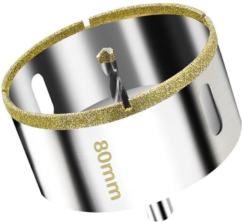 80-mm-Diamant-Lochsäge mit Führungsbohrer – Ideal für Fliesen, Glas, Keramik, Marmor und Granit