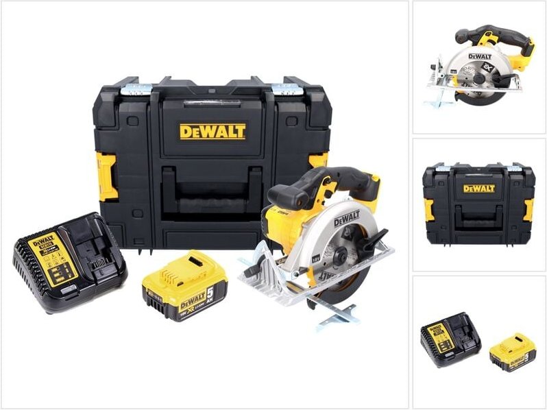 Dcs 391 P1 Akku Handkreissäge 18 v 165 mm + 1x Akku 5,0 Ah + Ladegerät + tstak - Dewalt